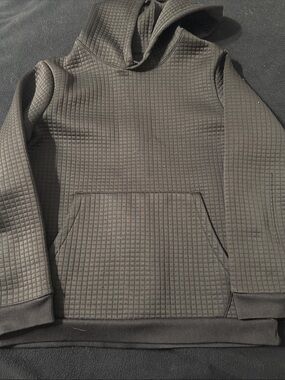 Kids Quilted Hooded Sweatshirt - Black